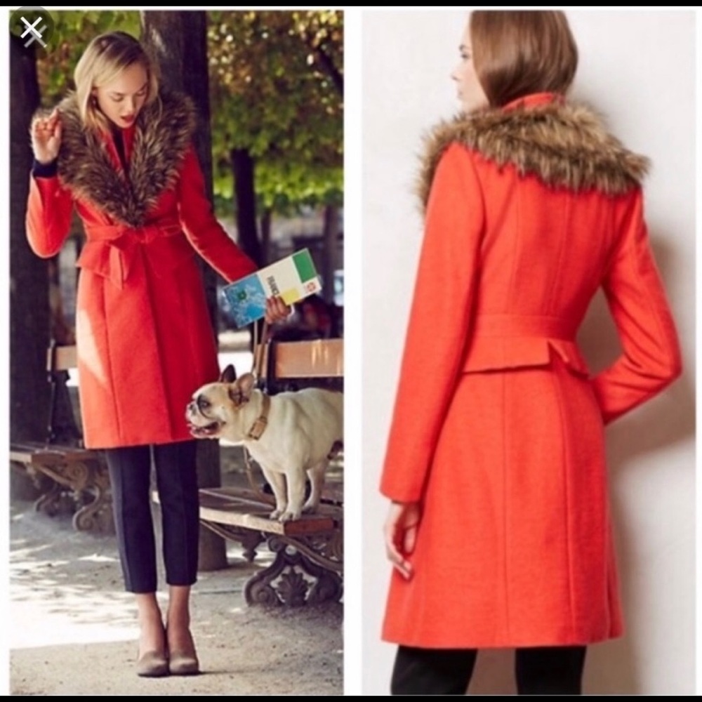 Plenty by Tracy Reese coat with faux fur collar